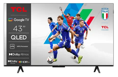 TCL TV QLED 43T69C, 43", 4K UHD, crni